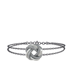 Arvia Bilezik - Pırlanta 14 ayar beyaz altın bilezik (0.539 karat, 40 cm gümüş rolo zincir) #1dj4xuc