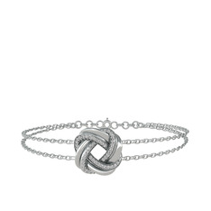 Arvia Bilezik - Swarovski 925 ayar gümüş bilezik (40 cm beyaz altın rolo zincir) #1fo1okb