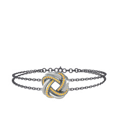 Arvia Bilezik - Sitrin 8 ayar beyaz altın bilezik (40 cm gümüş rolo zincir) #1vnivgq