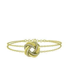 Arvia Bilezik - Beyaz zirkon 14 ayar altın bilezik (40 cm altın rolo zincir) #848yrv