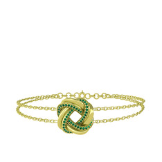 Arvia Bilezik - Yeşil kuvars 18 ayar altın bilezik (40 cm altın rolo zincir) #cmho65