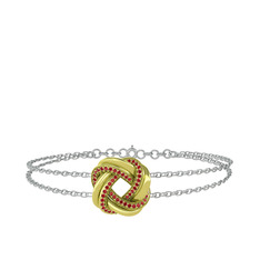 Arvia Bilezik - Garnet 8 ayar altın bilezik (40 cm beyaz altın rolo zincir) #osmasf