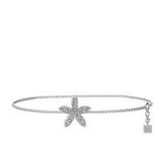 Yasemin Çiçeği Bilezik - Swarovski 925 ayar gümüş bilezik (40 cm gümüş rolo zincir) #13oo255