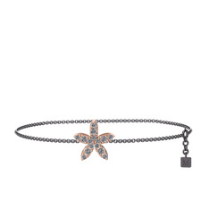 Pırlanta 18 ayar rose altın bilezik (0.3 karat, 40 cm gümüş rolo zincir)