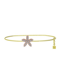Yasemin Çiçeği Bilezik - Swarovski 14 ayar rose altın bilezik (40 cm altın rolo zincir) #1kbuhqg