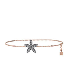 Swarovski 925 ayar siyah rodyum kaplama gümüş bilezik (40 cm gümüş rolo zincir)