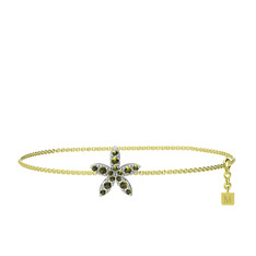 Yasemin Çiçeği Bilezik - Peridot 18 ayar beyaz altın bilezik (40 cm altın rolo zincir) #oqfuql