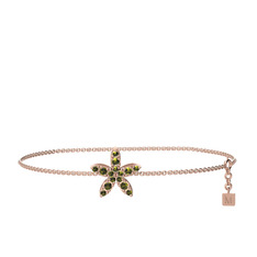Yasemin Çiçeği Bilezik - Peridot 925 ayar rose altın kaplama gümüş bilezik (40 cm gümüş rolo zincir) #yxknqh