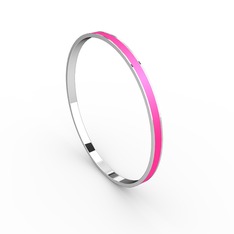925 ayar gümüş bilezik (Neon pembe mineli)
