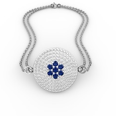 Lab safir ve swarovski 925 ayar gümüş bilezik