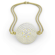Swarovski ve pırlanta 925 ayar altın kaplama gümüş bilezik (12.98 karat)