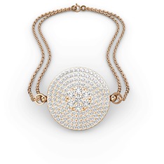 Swarovski ve beyaz zirkon 925 ayar rose altın kaplama gümüş bilezik