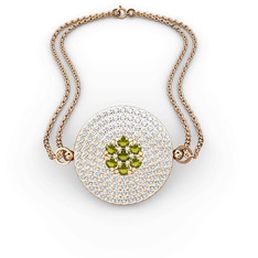 Palmira Daire Bilezik - Peridot ve swarovski 8 ayar rose altın bilezik #1g59mqd