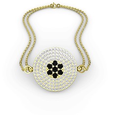 Palmira Daire Bilezik - Siyah zirkon ve swarovski 18 ayar altın bilezik #1je64hm