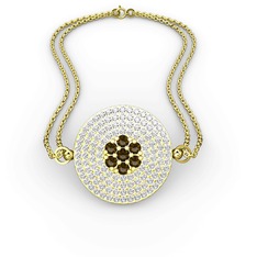 Palmira Daire Bilezik - Dumanlı kuvars ve pırlanta 18 ayar altın bilezik (12.98 karat) #1vfo525