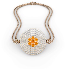 Palmira Daire Bilezik - Sitrin ve swarovski 8 ayar rose altın bilezik #683e32