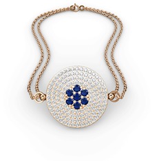 Palmira Daire Bilezik - Lab safir ve swarovski 18 ayar rose altın bilezik #cabynh
