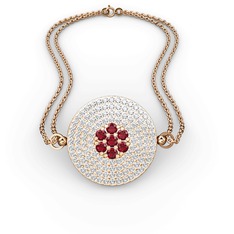 Palmira Daire Bilezik - Garnet ve swarovski 18 ayar rose altın bilezik #jqopcn