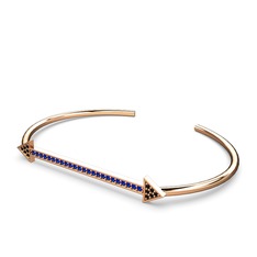 Diane Ok Bilezik - Siyah zirkon ve lab safir 14 ayar rose altın bilezik #12dbfk2