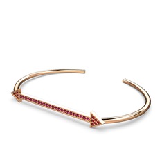 Diane Ok Bilezik - Garnet ve rodolit garnet 925 ayar rose altın kaplama gümüş bilezik #13m7mg3