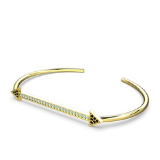 Diane Ok Bilezik - Siyah zirkon ve akuamarin 18 ayar altın bilezik #161b56w