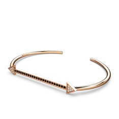 Diane Ok Bilezik - Swarovski ve siyah zirkon 8 ayar rose altın bilezik #16hyh6z