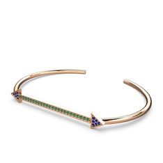 Diane Ok Bilezik - Lab safir ve yeşil kuvars 8 ayar rose altın bilezik #16w57lt