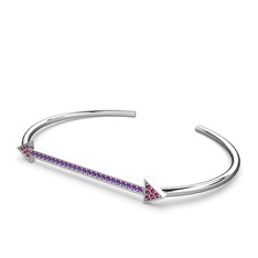 Rodolit garnet ve ametist 925 ayar gümüş bilezik