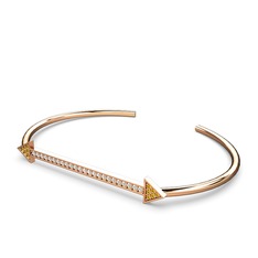 Diane Ok Bilezik - Sitrin ve swarovski 8 ayar rose altın bilezik #19o5ozb