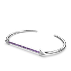 Swarovski ve ametist 925 ayar gümüş bilezik