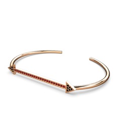 Siyah zirkon ve garnet 8 ayar rose altın bilezik