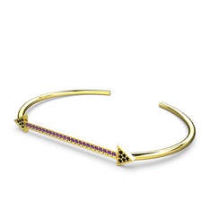 Diane Ok Bilezik - Siyah zirkon ve ametist 925 ayar altın kaplama gümüş bilezik #1ce3065