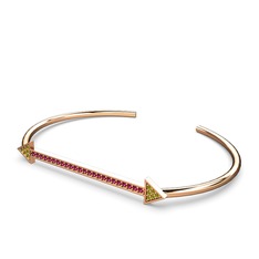 Diane Ok Bilezik - Peridot ve rodolit garnet 14 ayar rose altın bilezik #1dsy2e7