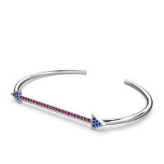 Lab safir ve rodolit garnet 8 ayar beyaz altın bilezik