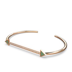 Diane Ok Bilezik - Yeşil kuvars ve swarovski 925 ayar rose altın kaplama gümüş bilezik #1gyf6h