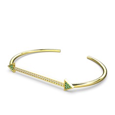 Diane Ok Bilezik - Yeşil kuvars ve swarovski 18 ayar altın bilezik #1he4lh2
