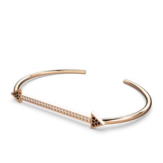 Siyah zirkon ve swarovski 8 ayar rose altın bilezik