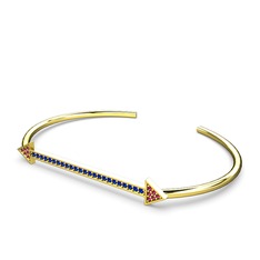 Rodolit garnet ve lab safir 18 ayar altın bilezik