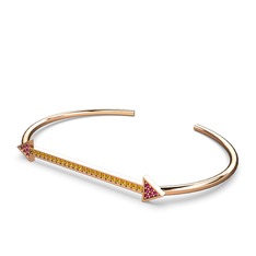 Rodolit garnet ve sitrin 8 ayar rose altın bilezik