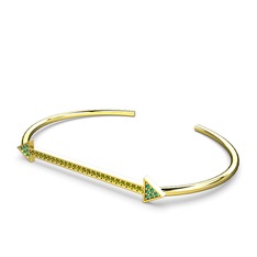 Diane Ok Bilezik - Yeşil kuvars ve peridot 925 ayar altın kaplama gümüş bilezik #1m689yo