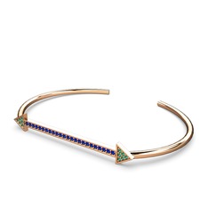 Yeşil kuvars ve lab safir 8 ayar rose altın bilezik