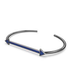 Diane Ok Bilezik - Lab safir 925 ayar siyah rodyum kaplama gümüş bilezik #1nl9zdn