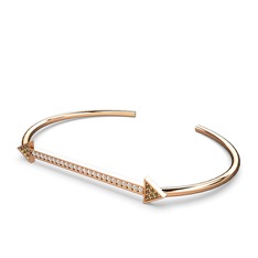 Diane Ok Bilezik - Dumanlı kuvars ve swarovski 8 ayar rose altın bilezik #1ok4tmi