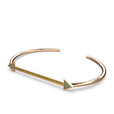 Diane Ok Bilezik - Yeşil kuvars ve peridot 14 ayar rose altın bilezik #1pzzhhe