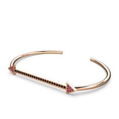 Diane Ok Bilezik - Rodolit garnet ve siyah zirkon 8 ayar rose altın bilezik #1rza6sp