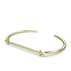 Swarovski ve akuamarin 18 ayar altın bilezik