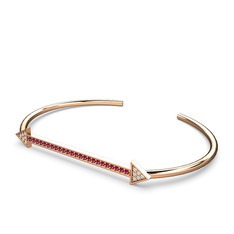 Diane Ok Bilezik - Swarovski ve rodolit garnet 925 ayar rose altın kaplama gümüş bilezik #1sw772x
