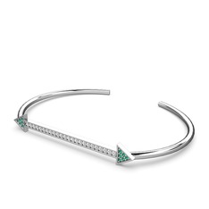 Diane Ok Bilezik - Yeşil kuvars ve swarovski 925 ayar gümüş bilezik #1t9z5o5