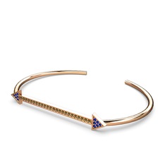 Diane Ok Bilezik - Lab safir ve dumanlı kuvars 8 ayar rose altın bilezik #1t9z7lz