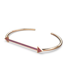 Rodolit garnet ve ametist 8 ayar rose altın bilezik